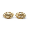 Chanel CC Logo Twisted Rope Sunburst Round Clip-On Earrings GP secondhand