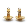 Chanel CC Logo Twisted Rope Sunburst Round Clip-On Earrings GP secondhand