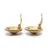 Chanel CC Logo Twisted Rope Sunburst Round Clip-On Earrings GP secondhand