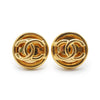 Chanel CC Logo Round Clip-On Earrings GP secondhand