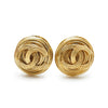 Chanel CC Logo Round Clip-On Earrings GP secondhand