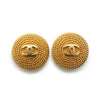 Chanel CC Logo Twisted Rope Round Clip-On Earrings GP secondhand