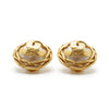 Chanel CC Logo Artificial Pearl Round Clip-On Earrings GP secondhand