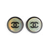 Chanel CC Logo Bicolor Button Clip-On Earrings secondhand