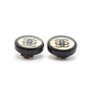 Chanel CC Logo Bicolor Button Clip-On Earrings secondhand