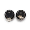 Chanel CC Logo Bicolor Button Clip-On Earrings secondhand