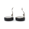 Chanel CC Logo Bicolor Button Clip-On Earrings secondhand