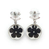 Chanel CC Logo Camellia Rhinestone Drop Earrings secondhand