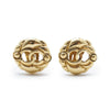 Chanel CC Logo Cut-out Round Clip-On Earrings GP secondhand