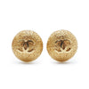 Chanel CC Logo Textured Dome Round Clip-On Earrings GP secondhand