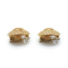 Chanel CC Logo Textured Dome Round Clip-On Earrings GP secondhand