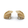 Chanel CC Logo Textured Dome Round Clip-On Earrings GP secondhand