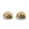 Chanel CC Logo Textured Dome Round Clip-On Earrings GP secondhand
