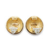 Chanel CC Logo Textured Dome Round Clip-On Earrings GP secondhand