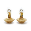 Chanel CC Logo Textured Dome Round Clip-On Earrings GP secondhand