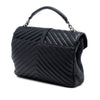 Saint Laurent Large Sheepskin Chevron Monogram Monochrome College Bag Secondhand