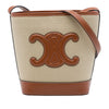 Celine Small Canvas Cuir Triomphe Bucket Bag Secondhand