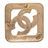 Chanel CC Gold Plated Rhombus Brooch Secondhand