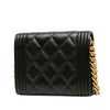 Chanel Quilted Caviar Boy Card Holder with Chain Secondhand