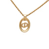 Secondhand Dior Gold Plated Strass CD Logo Oval Pendant Necklace
