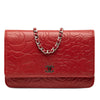 Chanel CC Embossed Lambskin Camellia Wallet On Chain Secondhand