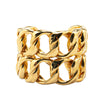 Secondhand Chanel Gold Plated Double Curb Row Cuff Bracelet