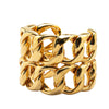 Secondhand Chanel Gold Plated Double Curb Row Cuff Bracelet