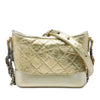 Chanel Small Quilted Metallic Aged Calfskin Gabrielle Hobo Secondhand