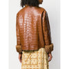 Carlo Tivioli Brown Crocodile Leather Jacket - '90s Second hand