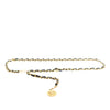 Secondhand Chanel Gold Plated Medallion Leather Woven Chain Belt