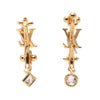 Louis Vuitton Gold Plated Strass LV In The Sky Push Back Earrings Secondhand