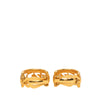 Chanel Gold Plated Logo Hoop Clip On Earrings Secondhand