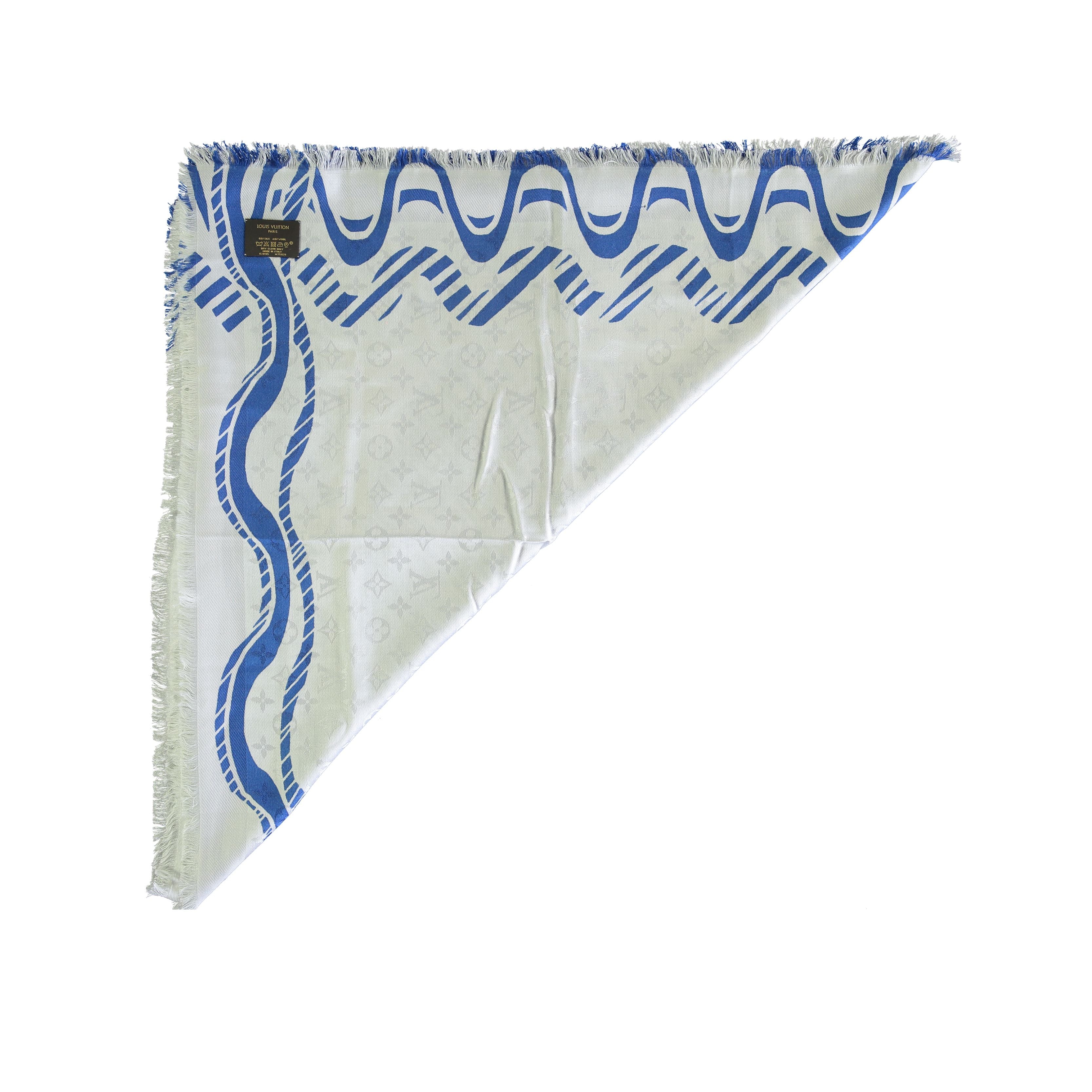 Louis Vuitton Blue and White Alma Print Scarf Second-hand