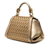 Ferragamo Mini Metallic Woven Leather Gancini Sofia Satchel Secondhand