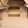 Ferragamo Mini Metallic Woven Leather Gancini Sofia Satchel Secondhand