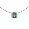 Hermès Palladium Plated Lacquered Cage D H Pendant Necklace Secondhand