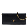 Prada Saffiano Lux Wallet On Chain Secondhand