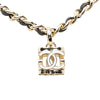 Chanel Gold Plated CC Cube Pendant Choker Necklace Secondhand