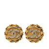 Chanel Gold Plated CC Crystal Clip On Earrings Secondhand