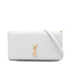 Saint Laurent Croc Embossed Leather Monogram Cassandre Crossbody Secondhand