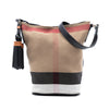 Burberry Mini Mega Check Canvas Ashby Tassel Bucket Bag Secondhand