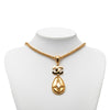 Chanel CC Gold Plated Teardrop Pendant Necklace Secondhand