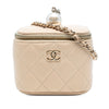 Chanel Mini Quilted Iridescent Caviar Pearl On Top Vanity Case With Chain Secondhand
