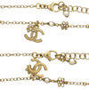 Chanel Gold Plated Faux Pearl CC Pendant Flower Station Necklace Secondhand