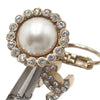 Chanel CC Gold Plated Faux Pearl Strass Clip On Earrings Secondhand