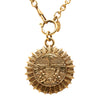 Chanel Gold Plated Medallion Coat of Arms Sunburst Pendant Necklace Secondhand