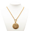 Chanel Gold Plated Medallion Coat of Arms Sunburst Pendant Necklace Secondhand