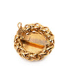 Chanel CC Gold Plated Wheat Medallion Clip On Earrings Secondhand