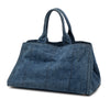Prada Large Denim Canapa Logo Satchel Secondhand
