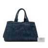 Prada Large Denim Canapa Logo Satchel Secondhand